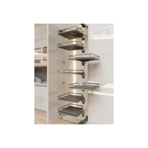 Tủ đồ khô Hafele Kara Vario 595.82.805, tủ xoay 6 tầng, có tấm lót chống trượt rộng tủ 600mm 9 Bộ rổ xoay Hafele Kara Vario 595.82.805 6 tầng