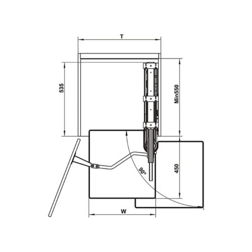 Tủ đồ khô Hafele Kara Vario 595.82.805, tủ xoay 6 tầng, có tấm lót chống trượt rộng tủ 600mm 12 Bộ rổ xoay Hafele Kara Vario 595.82.805 6 tầng