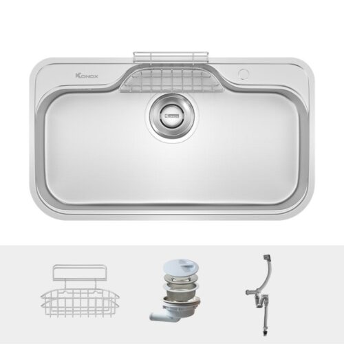 Chậu Rửa Bát Konox Tari 9051SM – Inox SUS304 Dày 1.2mm – Phủ Mạ Crom 9 Phụ kiện chậu rửa bát inox 1 hố Konox TARI 9051SR Basic