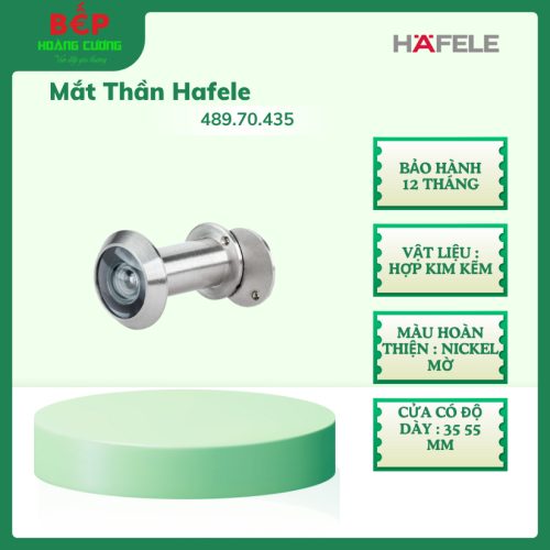 Mắt thần Hafele 489.70.435 200º có nắp che - chất liệu hợp kim kẽm bền bỉ, hoàn thiện niken mờ