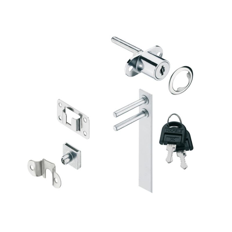 Hafele 234.99.240 Khóa Trung Tâm Econo – Hợp Kim Kẽm Mạ Niken - Lắp Theo Hông Tủ 1 Khóa trung tâm Econo Hafele 234.99.240