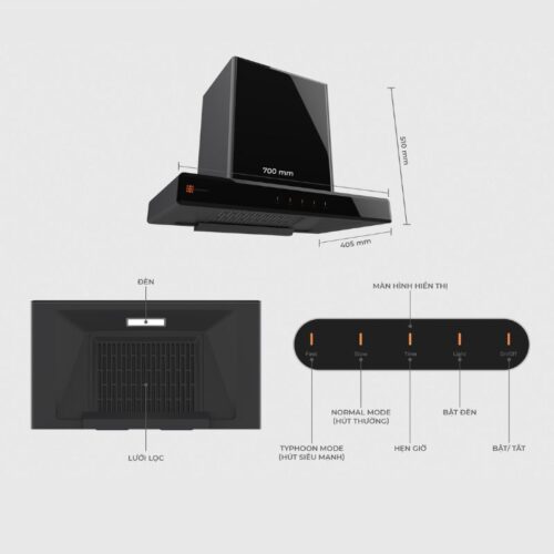 Hawonkoo Máy Hút Mùi HRH-701 – Hàng Chính Hãng – Hút Mạnh, Ít Ồn – Bảo Vệ Quá Tải & Áp 13 Thiết kế máy hút mùi áp tường Hawonkoo HRH-701