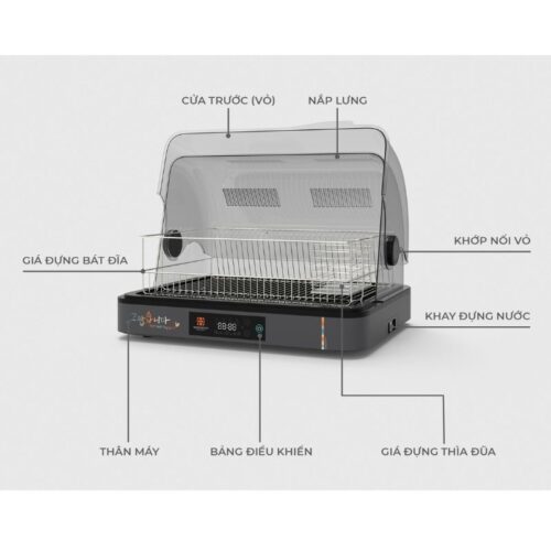 Hawonkoo DDH-202 Tủ Sấy Đa Năng – UV Khử Khuẩn – Bảo Vệ Quá Tải – Dễ Dàng Vệ Sinh 11 Thiết kế máy sấy bát Hawonkoo DDH-202