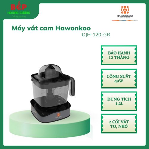 Máy Vắt Cam Điện Hawonkoo OJH-120-GR – 2 Cối Vắt To Nhỏ – Khay Lọc Bã Tháo Rời