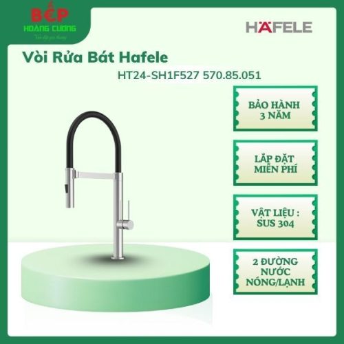Hafele Vòi Rửa Chén 570.85.051 SUS304 HT24-SH1F527 – Chrome Mờ – 2 Đường Nước Nóng/Lạnh – Chính Hãng
