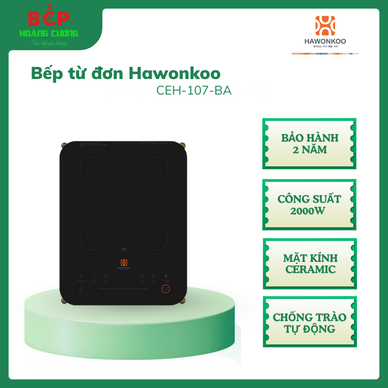 Hawonkoo CEH-107-BA Bếp Từ Đơn + Nồi – Mặt Kính Ceramic Bền – Gia Nhiệt Nhanh – Tự Nhận Diện Nồi 3 Hawonkoo CEH-107-BA Bếp Từ Đơn + Nồi – Mặt Kính Ceramic Bền – Gia Nhiệt Nhanh – Tự Nhận Diện Nồi