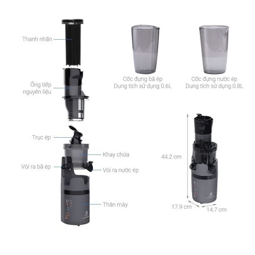 Hawonkoo Máy Ép Chậm SJH-002-GR – Chất Liệu Tritan Cao Cấp – Hoạt Động Êm – Ép Trái Cây Nguyên Miếng 9 vn 11134275 7ras8 mdmzsue5ibphdb