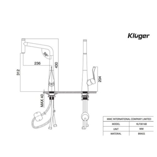 Ảnh 2d Kluger KLF0016B có dây rút