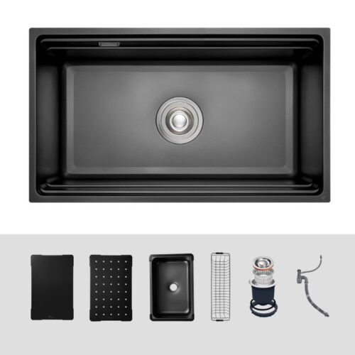 Chậu rửa bát Kluger K600 SERIES KWU8161FB – S76 Plus, Bề mặt LINEN dập nổi, Bảo hành 10 năm 10 Ảnh chậu rửa bát 1 hố Kluger KWU8161FB-S76 Plus