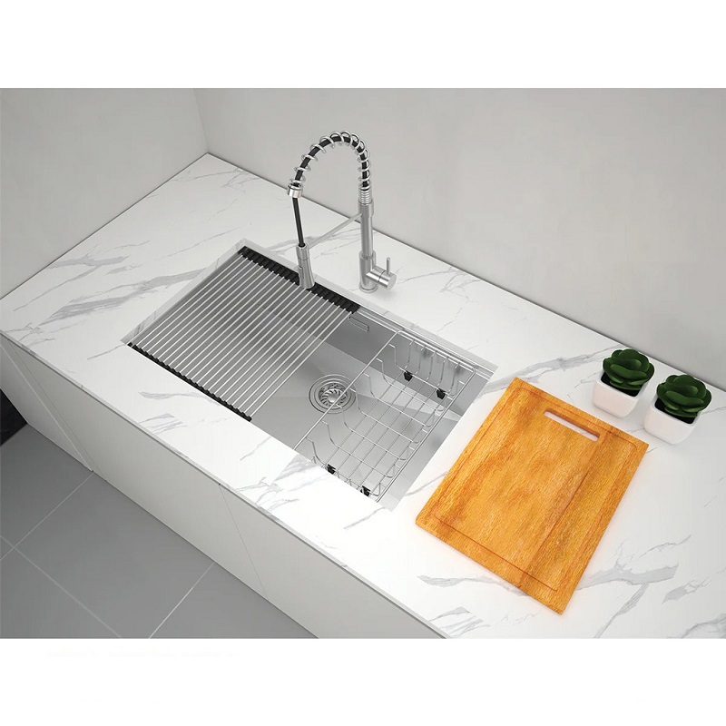 Hafele 567.24.467 Chậu Rửa Chén Inox HS24-SSN1S-7644 - Bề mặt vân nổi chống trầy – Hàng chính hãng 4 Ảnh chậu rửa bát Inox 1 hố Hafele WS R0 HS24-SSN1S-7644 SILVER 567.24.467