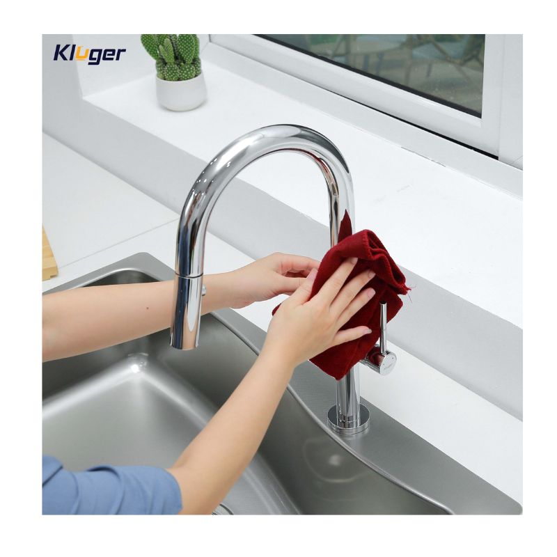 Vòi rửa bát Kluger JADE Series KLF0010C, Xoay 360 độ, điều chỉnh nóng/lạnh 8 Ảnh Kluger KLF0010C có dây rút