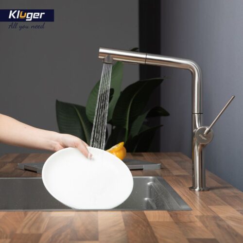 Vòi rửa bát dây rút nóng/lạnh Kluger AMBER Series KLF0001S Xoay 360 độ 16 Ảnh rửa dĩa Kluger KLF0001S có dây rút