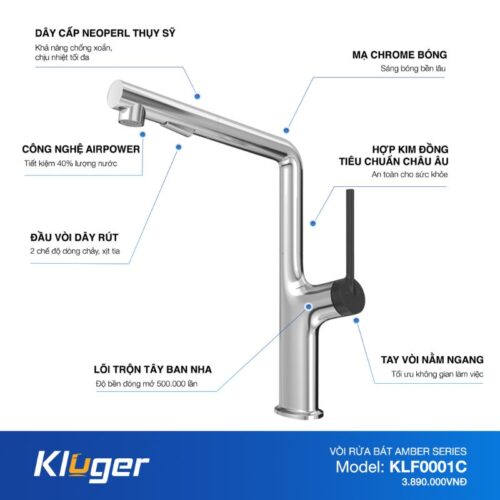 Ảnh thông số Kluger KLF0001C có dây rút