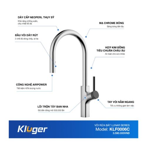 Ảnh thông số Kluger KLF0006C có dây rút