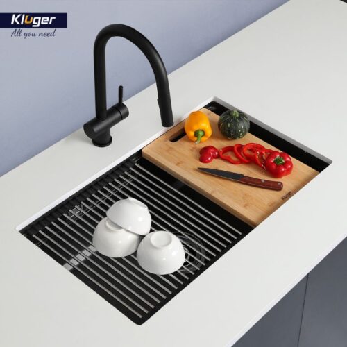 Chậu rửa bát Kluger K600 SERIES KWU8161FB – S76 Plus, Bề mặt LINEN dập nổi, Bảo hành 10 năm 14 Ảnh thực tế chậu rửa bát 1 hố Kluger KWU8161FB-S76 Plus