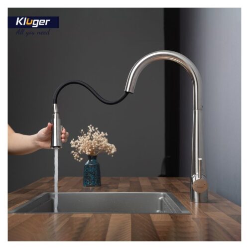 Vòi rửa bát Kluger MOZA Series KLF0009S, Xoay 360 độ, điều chỉnh nóng/lạnh 15 ẢNh vòi kéo Kluger KLF0009S có dây rút