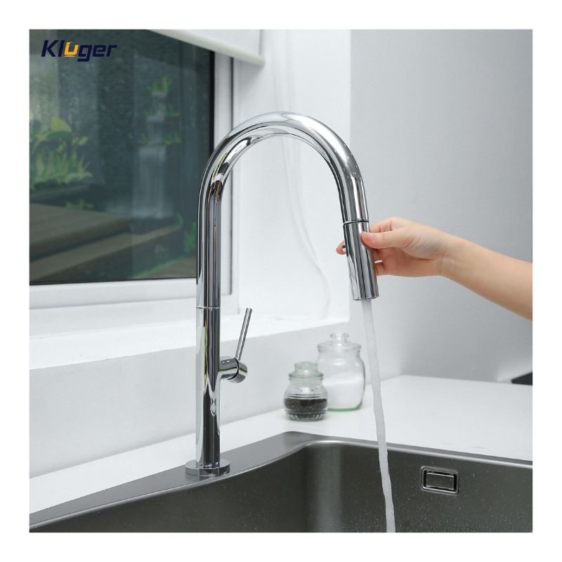 Vòi rửa bát Kluger JADE Series KLF0010C, Xoay 360 độ, điều chỉnh nóng/lạnh 7 Ảnh vòi Kluger KLF0010C có dây rút