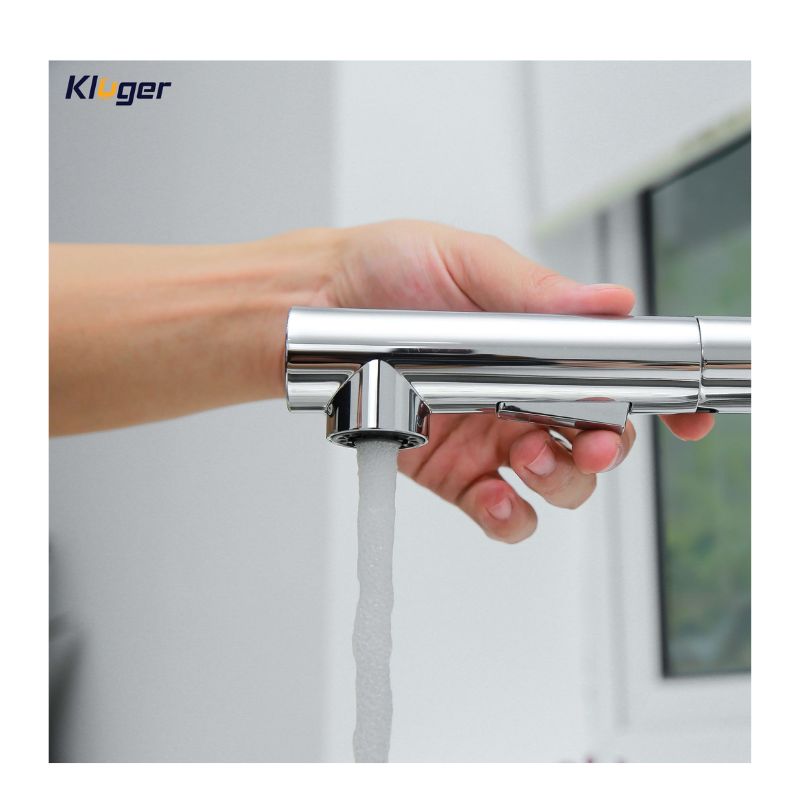 Vòi rửa bát dây rút thế hệ mới Kluger HOPE Series KLF0013C, Xoay 360 độ, điều chỉnh nóng/lạnh 7 Ảnh vòi Kluger KLF0013C có dây rút