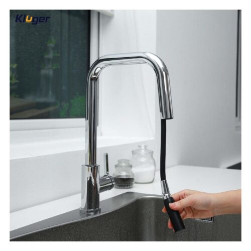 Vòi rửa bát dây rút thế hệ mới Kluger LEO Series KLF0015C, Xoay 360 độ, điều chỉnh nóng/lạnh 16 Ảnh vòi Kluger KLF0015C có dây rút
