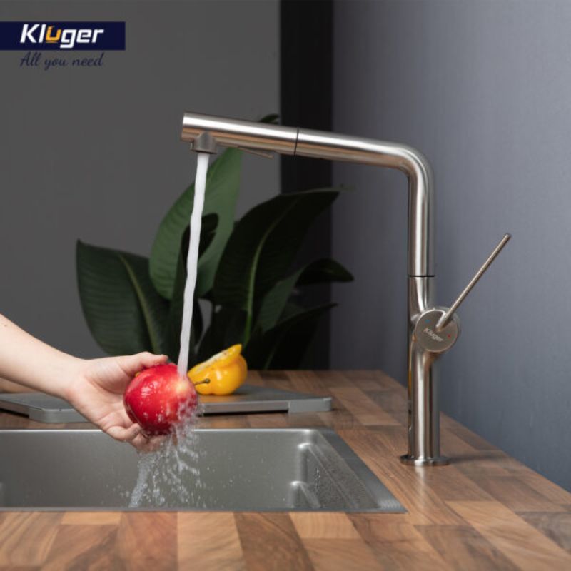 Vòi rửa bát dây rút nóng/lạnh Kluger AMBER Series KLF0001S Xoay 360 độ 6 Ảnh vòi rửa bát nóng lạnh Kluger KLF0001S có dây rút