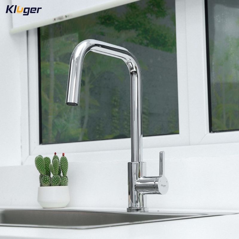 Vòi rửa bát dây rút thế hệ mới Kluger LEO Series KLF0015C, Xoay 360 độ, điều chỉnh nóng/lạnh 5 Ảnh vòi rửa bát nóng lạnh Kluger KLF0015C có dây rút