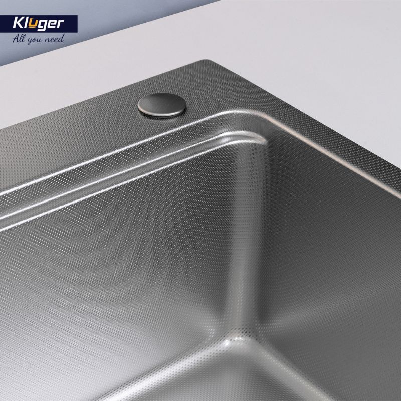 Chậu rửa bát Kluger K800 SERIES KW8181FS – S81 Plus, Bề mặt LINEN dập nổi, Bảo hành 10 năm 5 Cấu tạo chậu rửa bát 1 hố Kluger KW8181FS-S81 Plus
