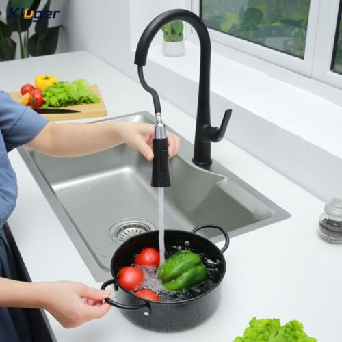 Vòi rửa bát Kluger HARMONY Series KLF0002B, Dây cấp Neoperl Thụy Sỹ, Xoay 360 độ 11 Hình ảnh vòi rửa bát nóng lạnh Kluger KLF0002B có dây rút
