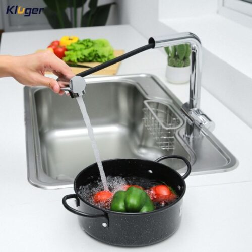 Vòi rửa bát dây rút thế hệ mới Kluger HOPE Series KLF0013C, Xoay 360 độ, điều chỉnh nóng/lạnh 13 Hình ảnh vòi rửa bát nóng lạnh Kluger KLF0013C có dây rút
