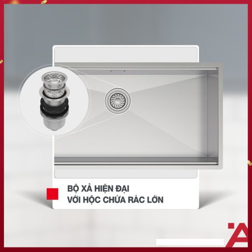 Hafele 567.24.467 Chậu Rửa Chén Inox HS24-SSN1S-7644 - Bề mặt vân nổi chống trầy – Hàng chính hãng 12 vn 11134201 7ra0g m787zsxtfo48ff
