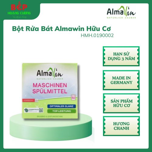 Almawin Bột Rửa Bát 1.25kg Hữu Cơ – Hương Chanh, Làm Sạch Hiệu Quả, Sáng Bóng, An Toàn Cho Sức Khỏe