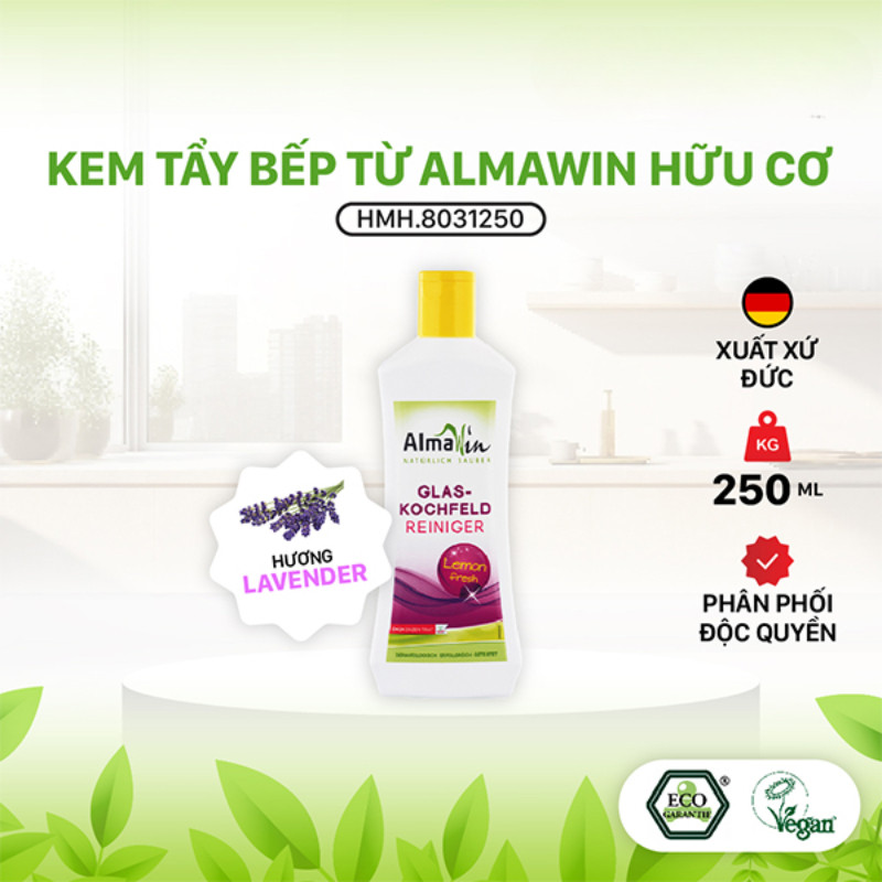 Almawin Kem Tẩy Rửa Bếp Từ Hữu Cơ 250ml HMH.8031250 – Hương Lavender Thơm Mát, Loại Bỏ Vết Bẩn Cứng Đầu 5 Almawin Kem Tẩy Bếp Từ Hữu Cơ 250ml – Hương Lavender - Sạch Bóng, Khử Mùi, Giữ Bếp Như Mới