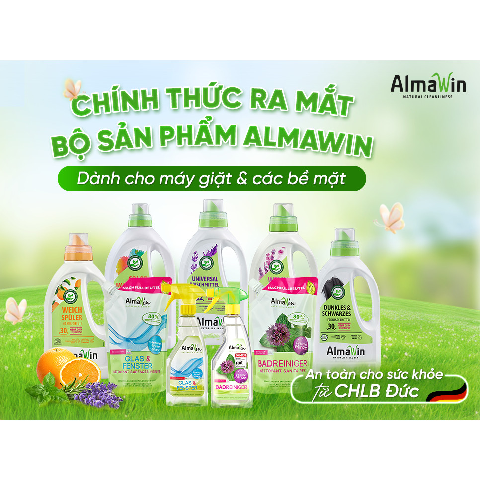 Almawin Nước Giặt Vải Đen Hữu Cơ 750ml HMH.8000750 – Hương Cỏ Roi Ngựa – Giặt Sạch Nhẹ Nhàng, Giữ Màu Bền Đẹp 6 Almawin Nước Giặt Vải Đen Hữu Cơ – Hương Cỏ Roi Ngựa 750ml – Giữ Màu, Sạch Mềm, An Toàn Cho Da