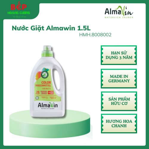 Almawin Nước Giặt Vải Màu Hữu Cơ – Hương Hoa Chanh 1.5L – Giữ Màu, Làm Sạch – An Toàn Cho Da