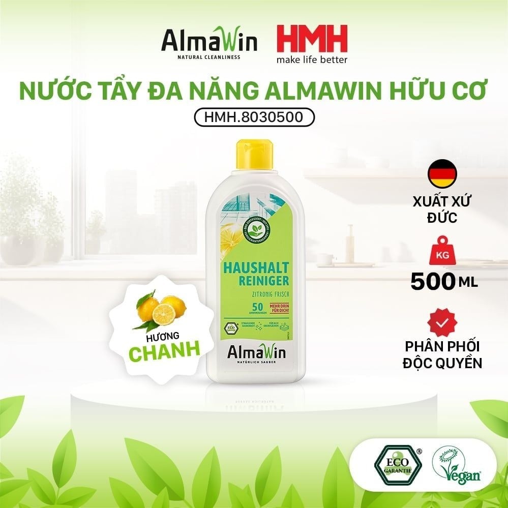 Almawin Nước Tẩy Đa Năng Hữu Cơ 500ml Hương Chanh HMH.8030500 – Làm Sạch, Diệt Khuẩn An Toàn Cho Môi Trường 6 Almawin Nước Tẩy Hữu Cơ Hương Chanh 500ml – Làm Sạch, Diệt Khuẩn, Khử Mùi Hiệu Quả