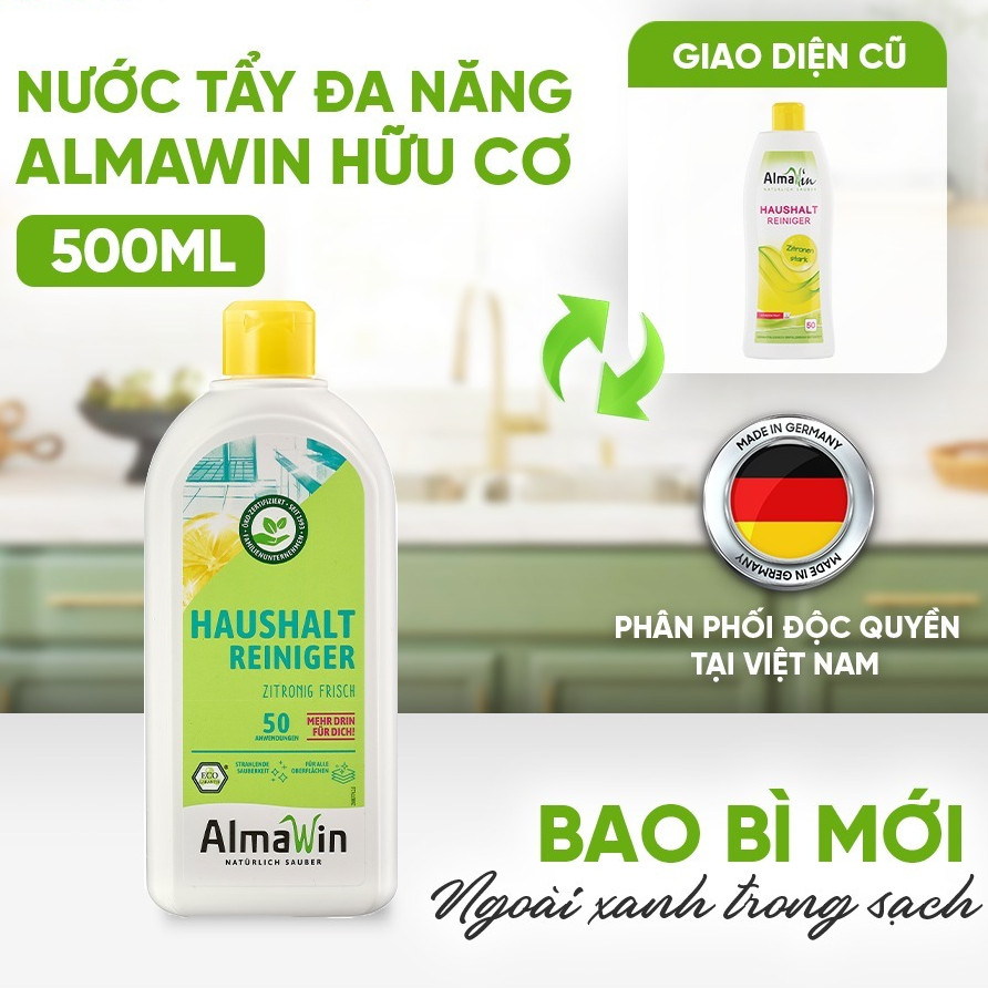 Almawin Nước Tẩy Đa Năng Hữu Cơ 500ml Hương Chanh HMH.8030500 – Làm Sạch, Diệt Khuẩn An Toàn Cho Môi Trường 7 Almawin Nước Tẩy Hữu Cơ Hương Chanh 500ml – Làm Sạch, Diệt Khuẩn, Khử Mùi Hiệu Quả