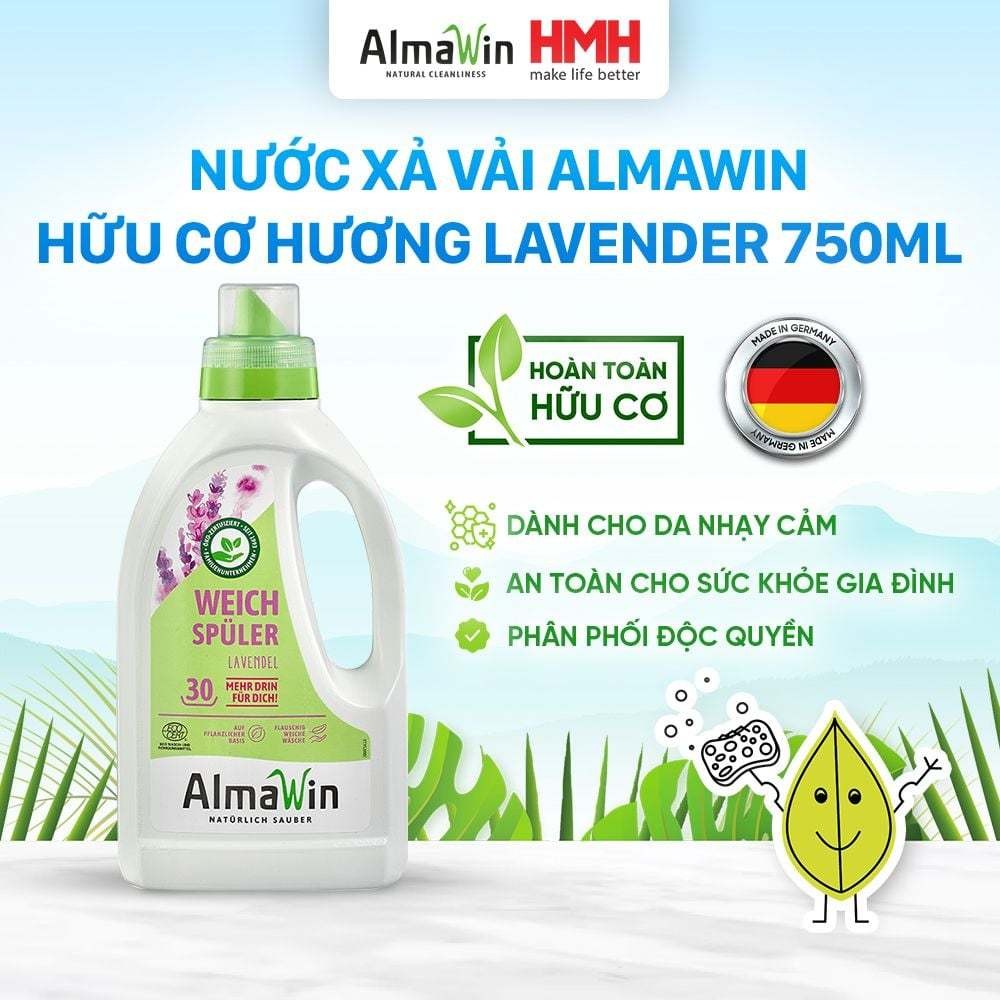 Almawin Nước Xả Vải Hữu Cơ Lavender 750ml HMH.8003750 – Hương Oải Hương Dịu Nhẹ, Giúp Quần Áo Mềm Mại 6 Almawin Nước Xả Hữu Cơ Lavender 750ml – Mềm Mại, Thơm Dịu, Thân Thiện Với Da & Môi Trường