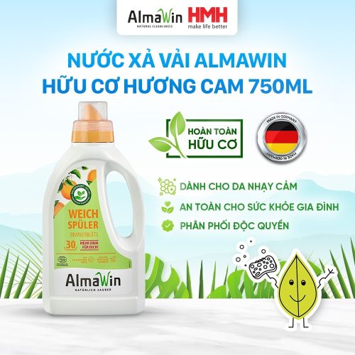 Almawin Nước Xả Vải Hữu Cơ 750ml HMH.8013750 – Hương Cam Tươi Mát, Làm Mềm Vải, Giữ Hương Lâu 8 Almawin Nước Xả Vải Hữu Cơ Cam 750ml – Thơm Lâu, Mềm Mại, An Toàn Cho Da Nhạy Cảm