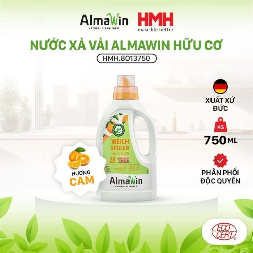 Almawin Nước Xả Vải Hữu Cơ 750ml HMH.8013750 – Hương Cam Tươi Mát, Làm Mềm Vải, Giữ Hương Lâu 9 Almawin Nước Xả Vải Hữu Cơ Cam 750ml – Thơm Lâu, Mềm Mại, An Toàn Cho Da Nhạy Cảm
