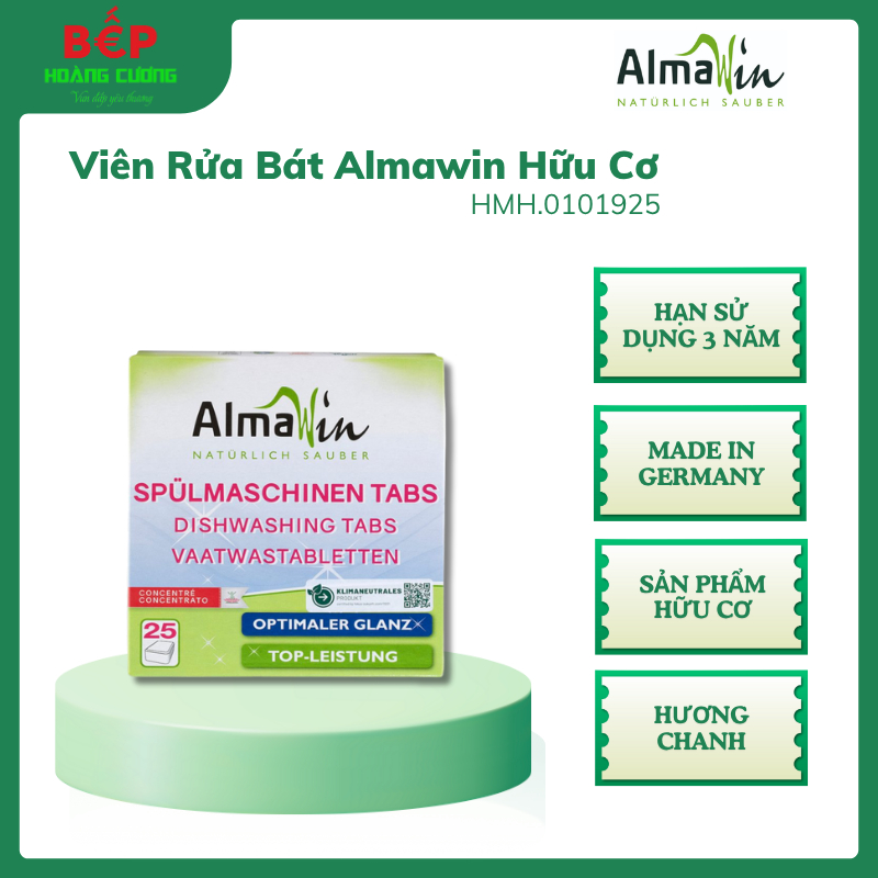 Almawin Viên Rửa Bát Hữu Cơ Hương Chanh HMH.0101925 – 25 Viên – Sạch Bóng, Không Kích Ứng, Bảo Vệ Máy Rửa Bát 3 Almawin Viên Rửa Bát Hữu Cơ 25 Viên – Hương Chanh Tự Nhiên, Sạch Dầu Mỡ, Bóng Sáng Không Cặn