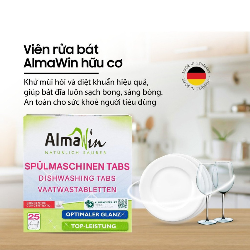 Almawin Viên Rửa Bát Hữu Cơ Hương Chanh HMH.0101925 – 25 Viên – Sạch Bóng, Không Kích Ứng, Bảo Vệ Máy Rửa Bát 6 Almawin Viên Rửa Bát Hữu Cơ 25 Viên – Hương Chanh Tự Nhiên, Sạch Dầu Mỡ, Bóng Sáng Không Cặn