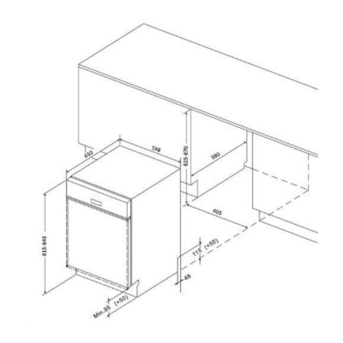 Kích thước máy rửa bát âm tủ Eurosun SMS82EU88B