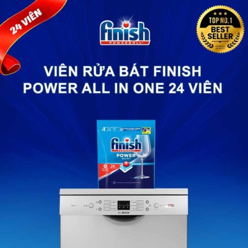 Finish Power All in One 24 viên – Viên rửa chén máy – Hòa tan nhanh – Sạch bóng không cặn 7 Ảnh viên rửa bát Finish Power All In One 24 viên