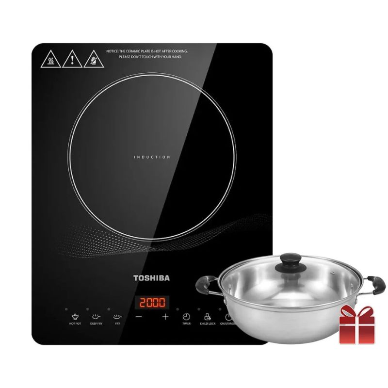 Bếp Điện Từ Toshiba IC-20R1SV, Tặng Kèm Nồi Lẩu Inox Cao Cấp 4 Bếp từ Toshiba IC-20R1SV