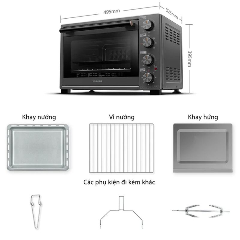 Lò nướng Toshiba TL-MC35Z, Dung tích 35L, Bảo hành 12 tháng 8 Chi tiết lò nướng TOSHIBA TL-MC35Z