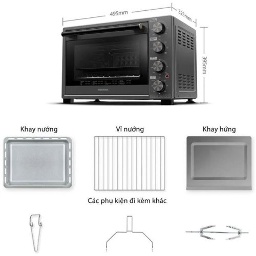 Lò nướng Toshiba TL-MC40EZF(GR), Dung tích 40L, Kính cách nhiệt 2 lớp 11 Chi tiết lò nướng TOSHIBA TL-MC40EZF(GR)