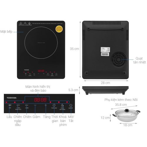 Bếp Điện Từ Toshiba IC-20R2SV, Tặng nồi lẩu Inox cao cấp 2 lớp 11 vn 11134275 7ras8 mcllkge70vxp7a