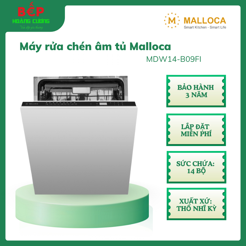 Malloca MDW14-B09FI – Máy rửa chén âm tủ – Sức chứa 14 bộ – 9 chương trình rửa – Công nghệ sấy 2 Malloca MDW14-B09FI – Máy rửa chén âm tủ – Sức chứa 14 bộ – 9 chương trình rửa – Công nghệ sấy (1)