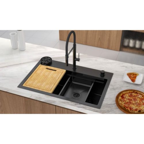 Chậu Rửa Chén Bát Inox Hafele 567.24.488 Chất liệu inox cao cấp hoàn thiện Titan 8 Ảnh chậu rửa bát Hafele WF R10 HS25-SSN1S-8052 567.24.488 Titan