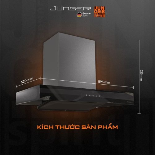 Kích thước máy hút mùi áp tường Junger HRJ-901