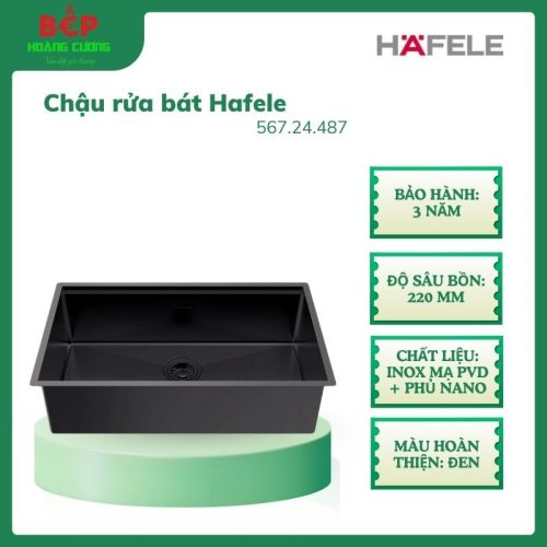 Chậu Rửa Chén Bát Inox Hafele 567.24.487 Chất liệu inox cao cấp, màu đen
